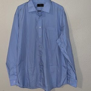 M&S 17 1/2 blue button up shirt